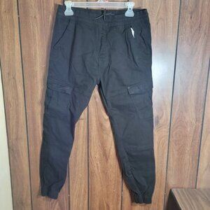 Boys Urban Heritage Black Cargo Pants - Size L
